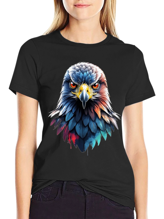 Eagle Head Graphic Print Black T-Shirt
