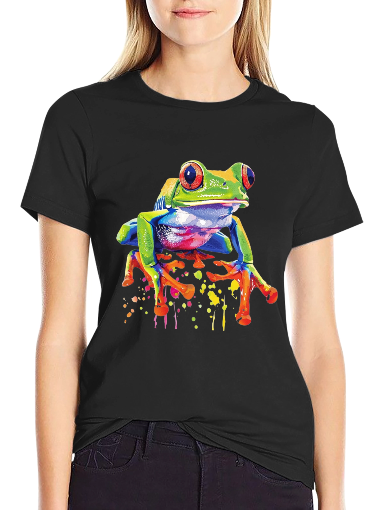 Funky Frog Graphic Tee - Vibrant Mens T-Shirt
