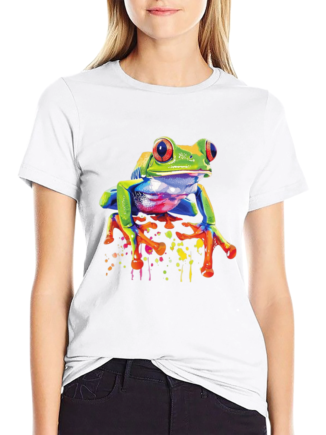 Funky Frog Graphic Tee - Vibrant Mens T-Shirt