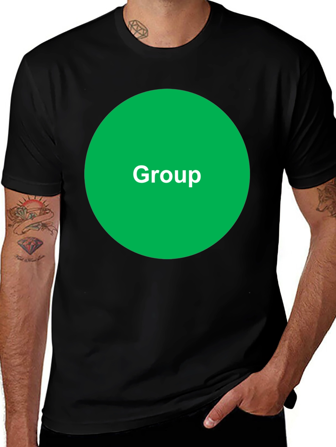 Group Green Circle Black T-Shirt