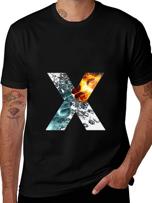 Elemental X Graphic T-Shirt - Fire & Water Design