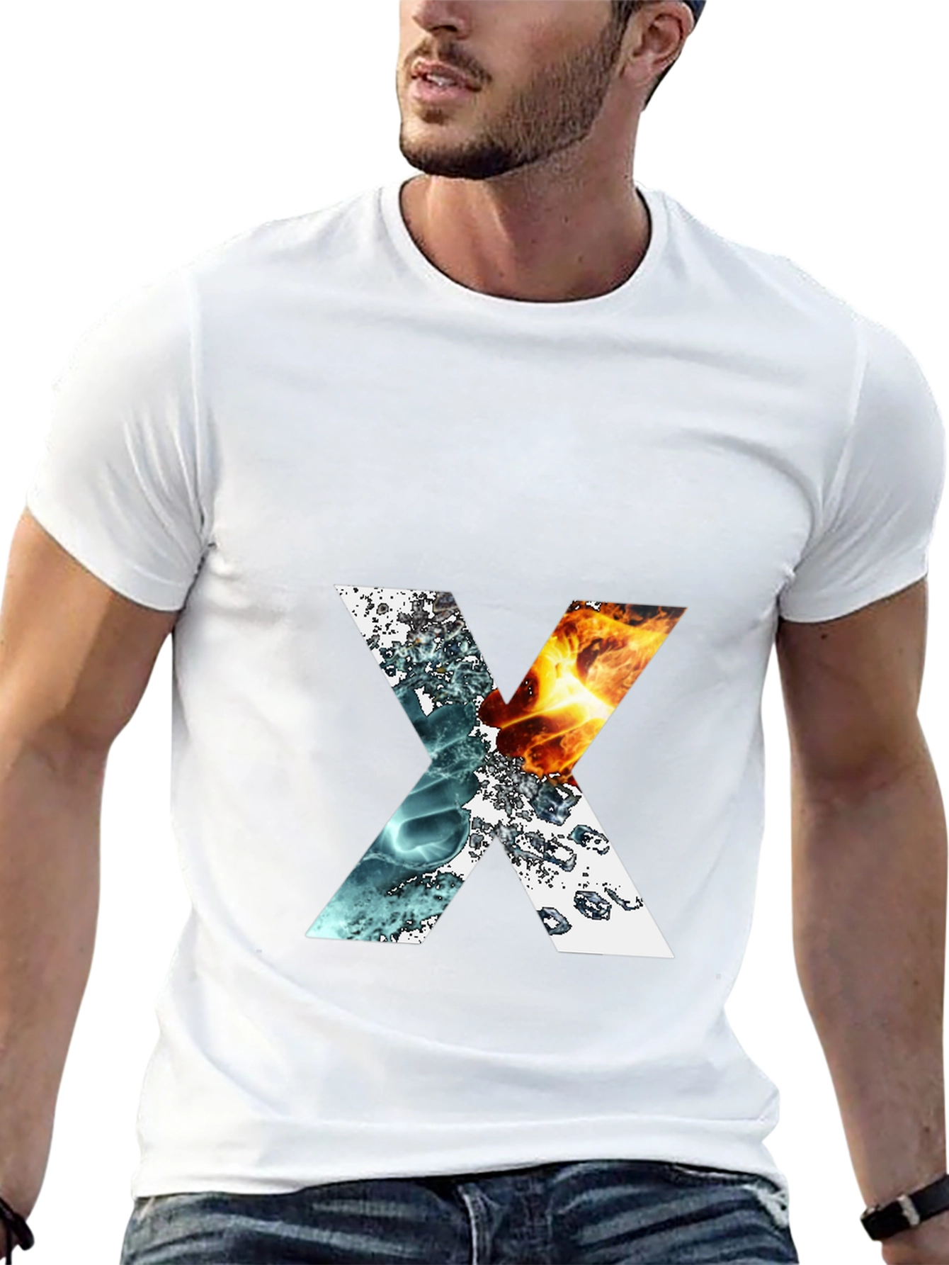 Elemental X Graphic T-Shirt - Fire & Water Design