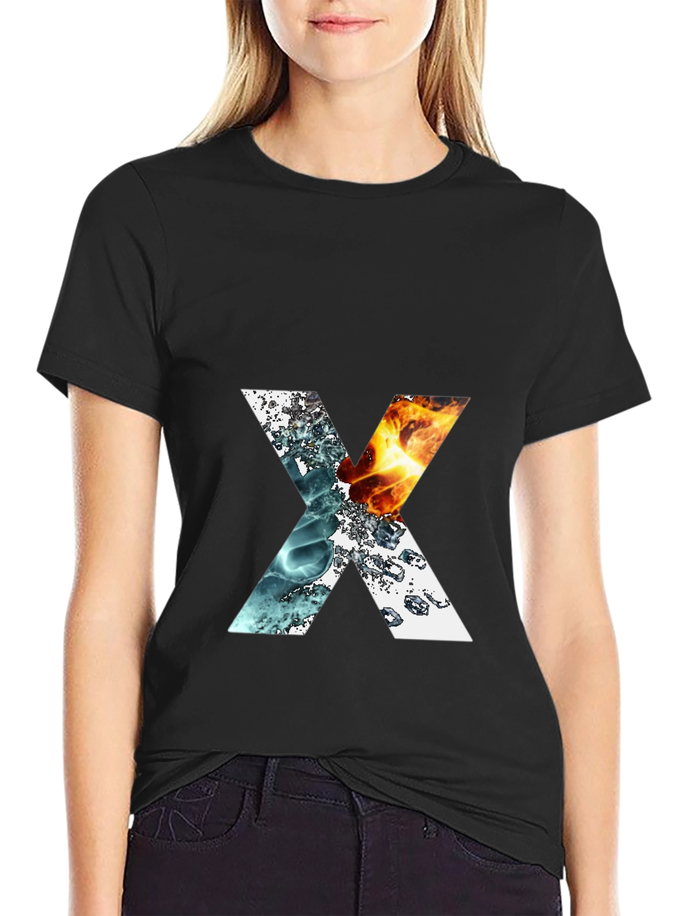 Elemental X Graphic T-Shirt - Fire & Water Design