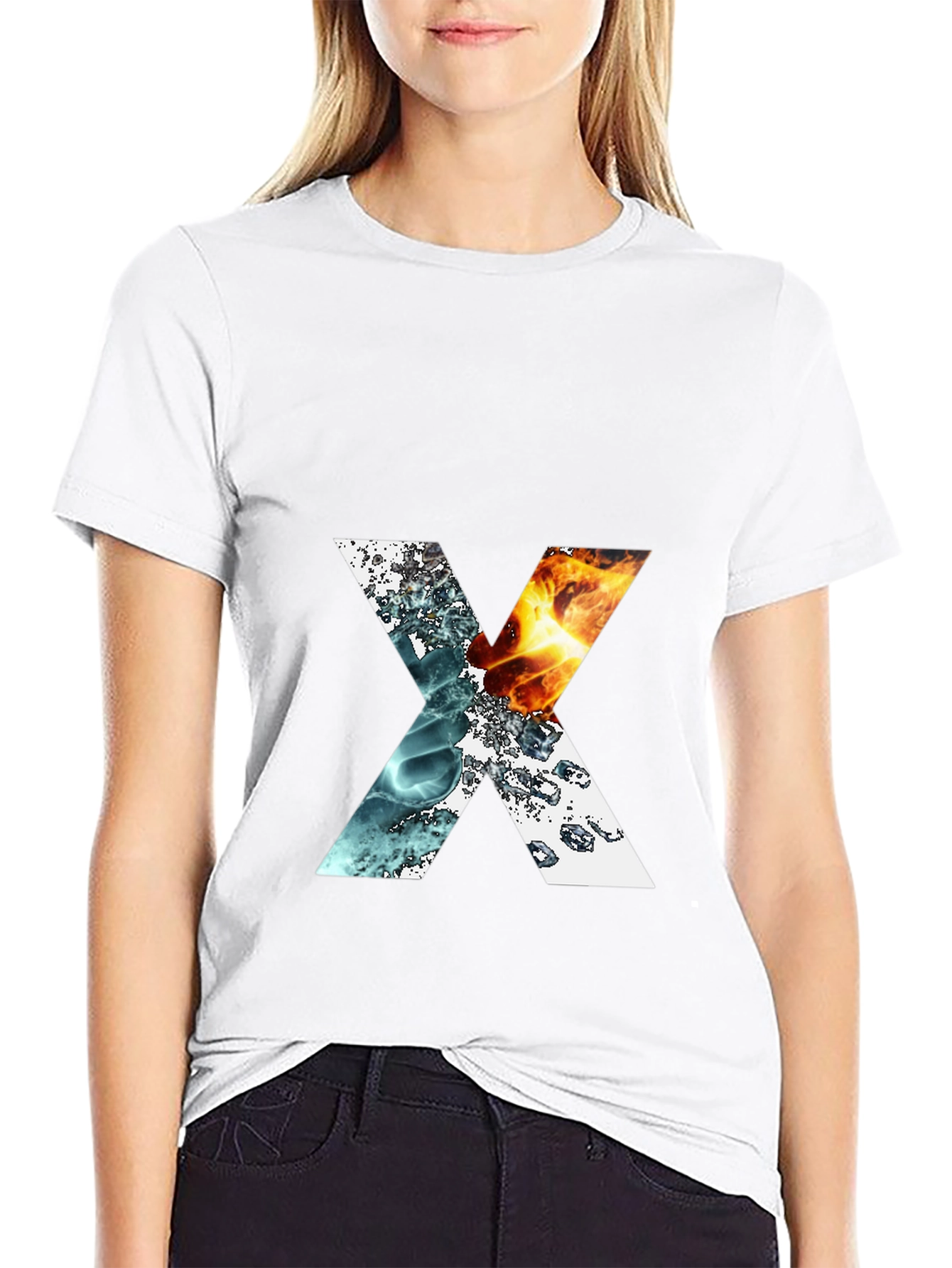 Elemental X Graphic T-Shirt - Fire & Water Design