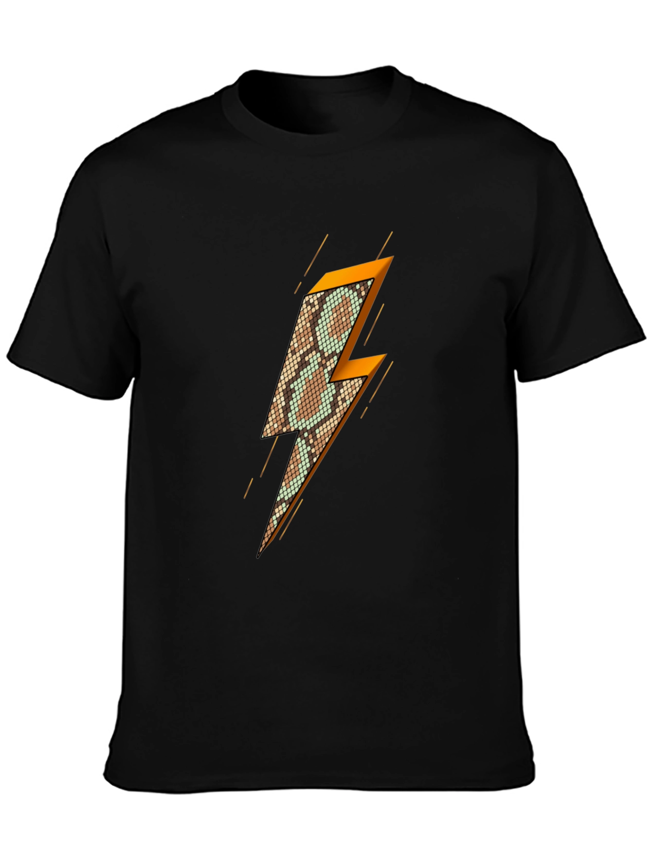 Snakeskin Lightning Bolt Graphic T-Shirt