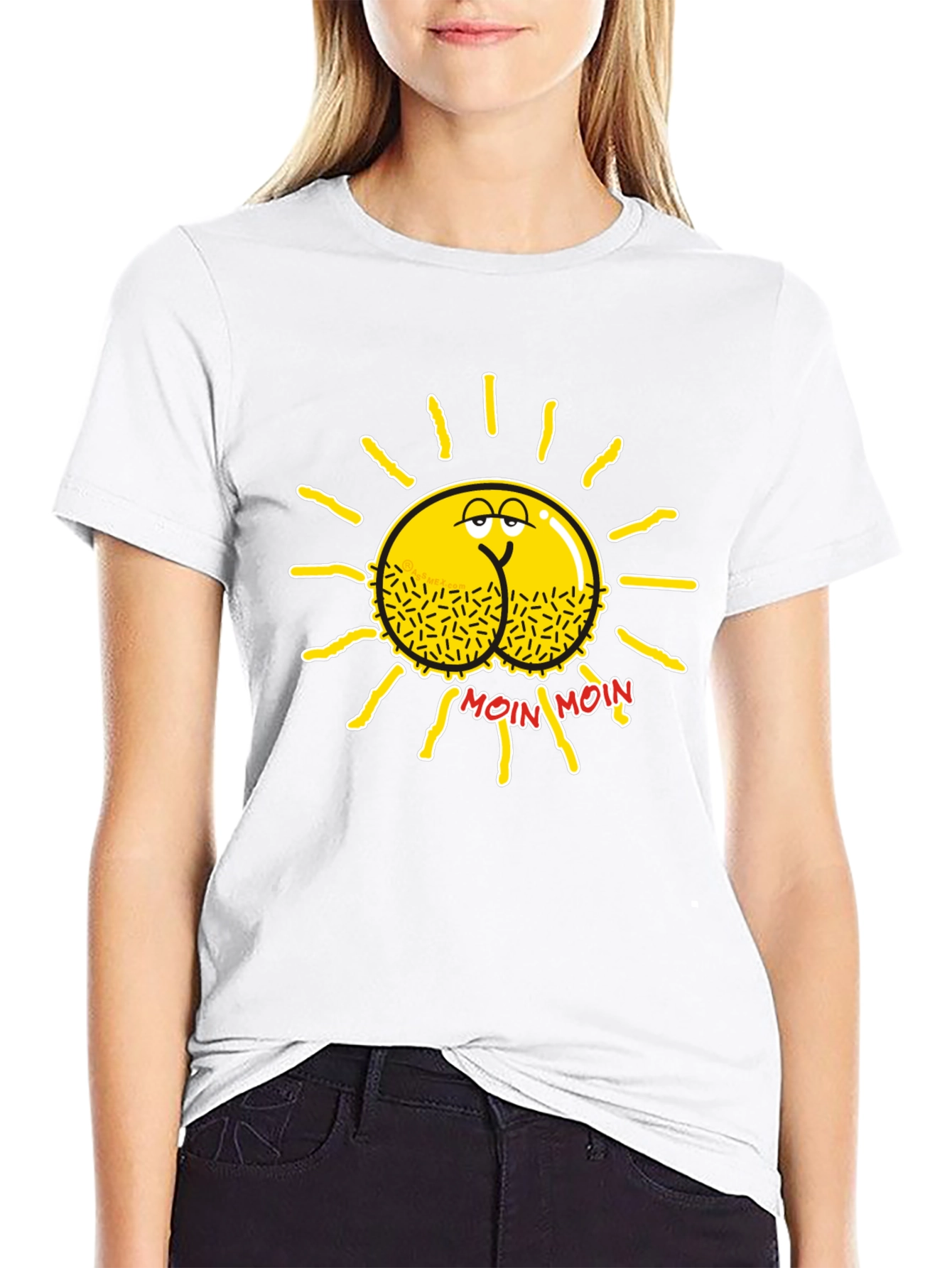 Funny Sun Butt Moin Moin Black T-Shirt