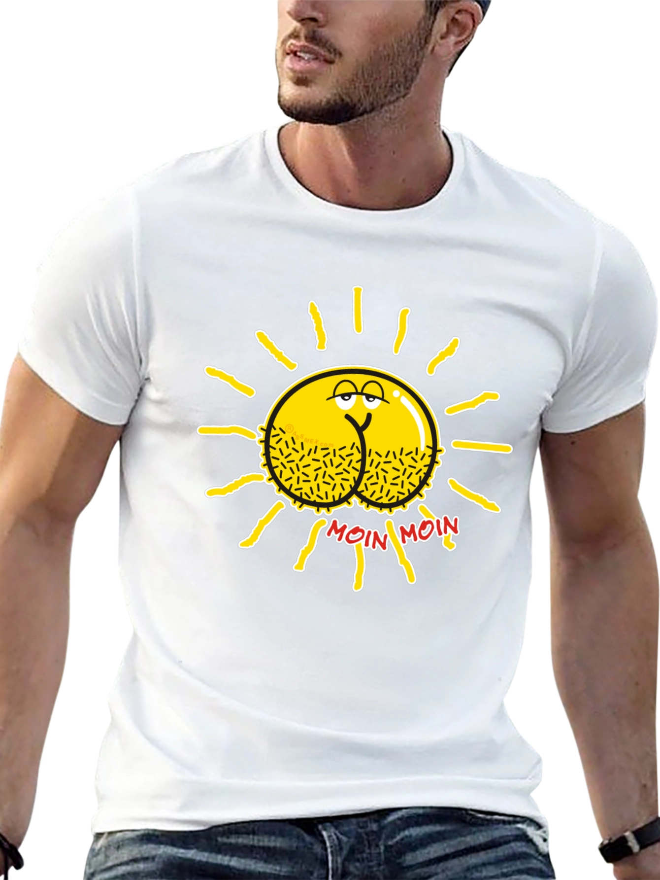 Funny Sun Butt Moin Moin Black T-Shirt