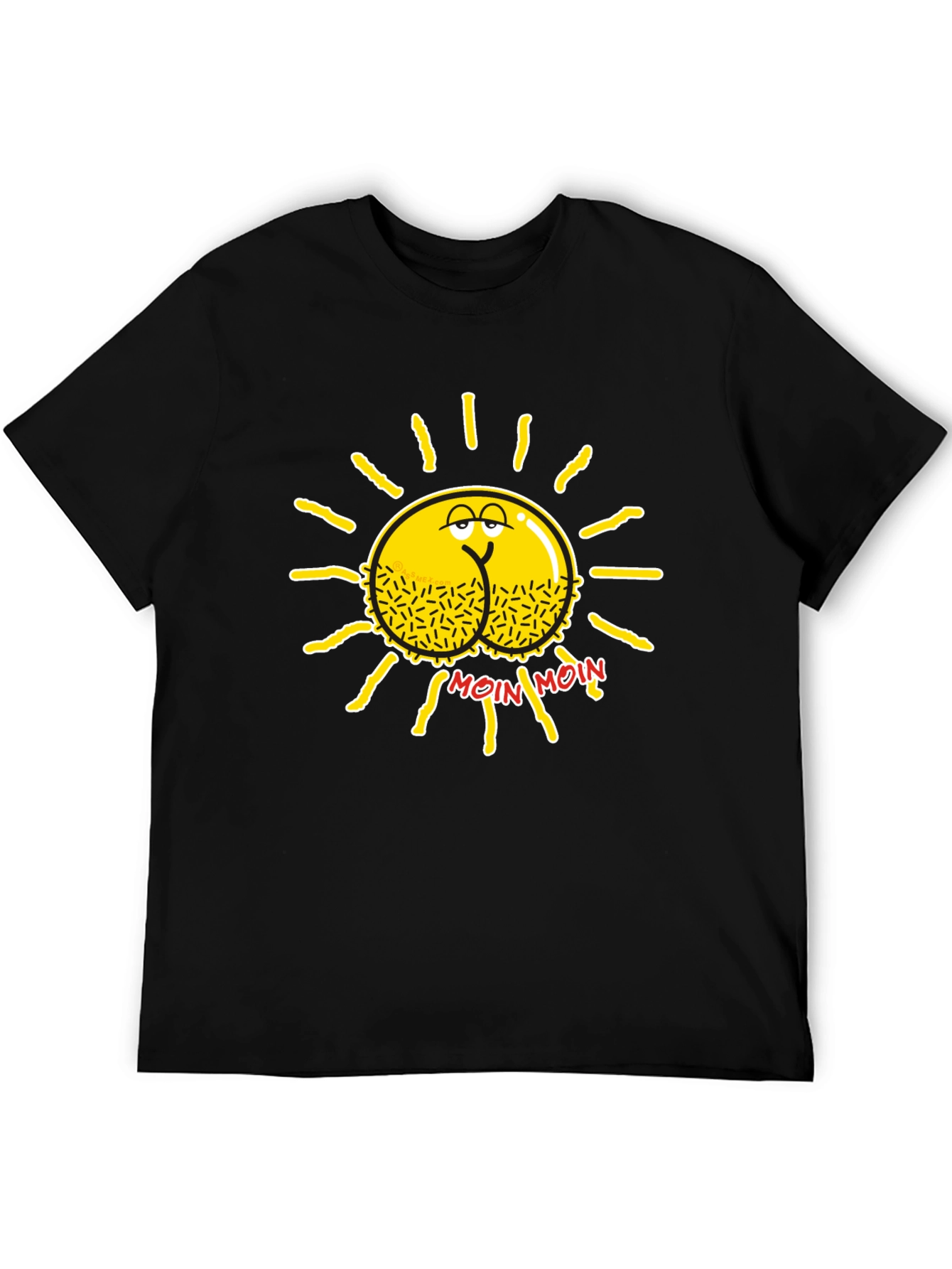 Funny Sun Butt Moin Moin Black T-Shirt