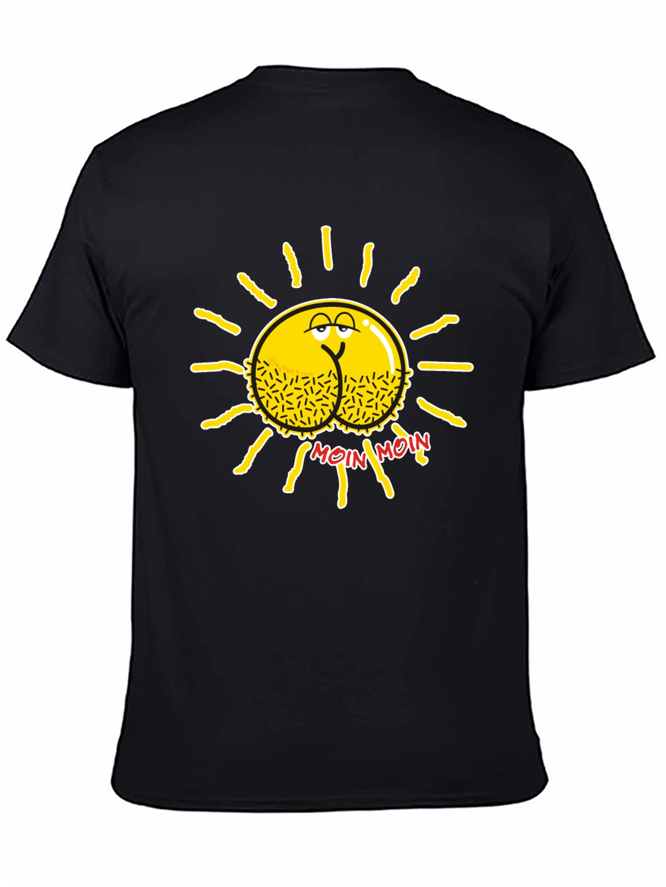 Funny Sun Butt Moin Moin Black T-Shirt
