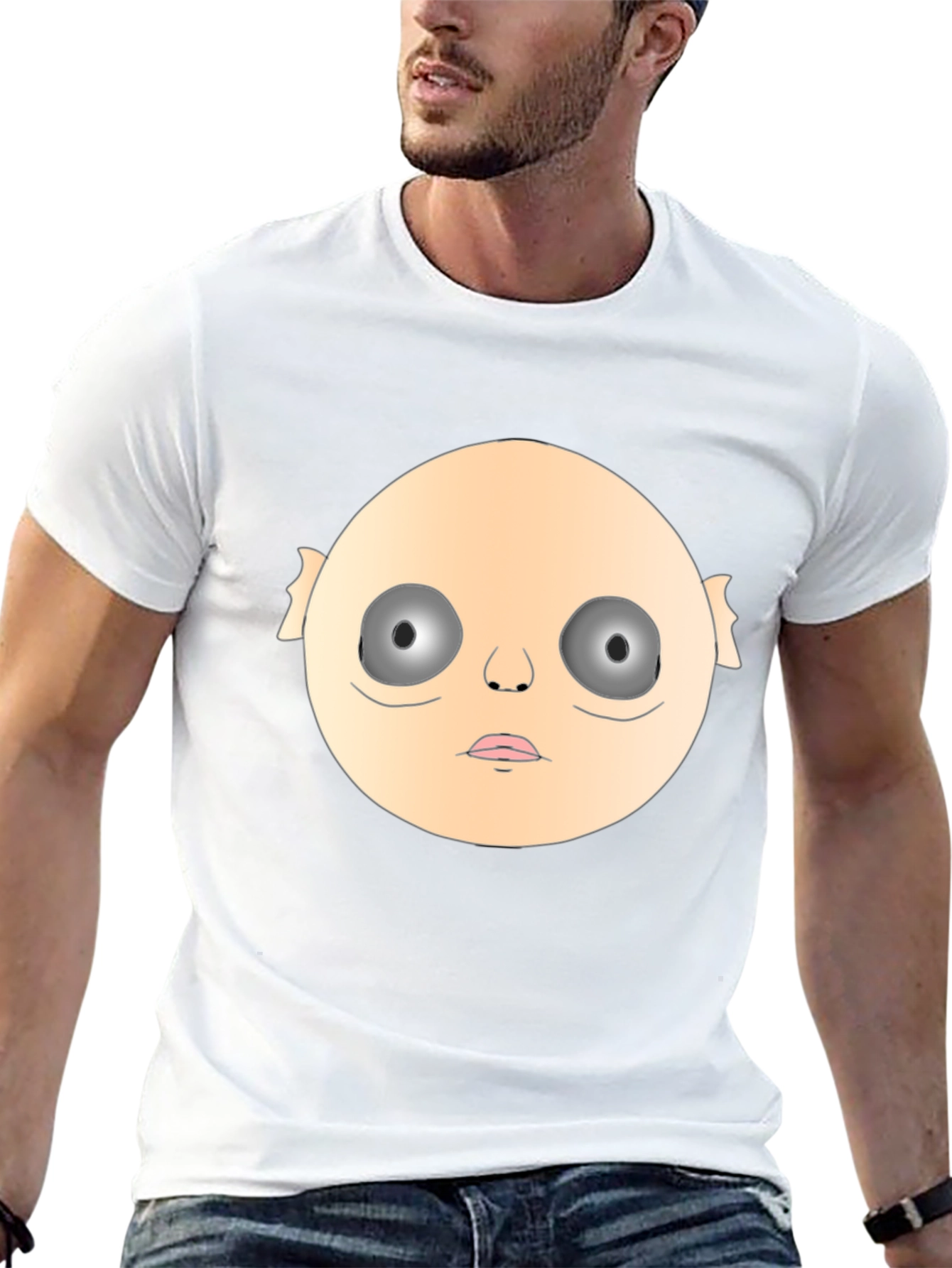 Creepy Face Graphic Black T-Shirt