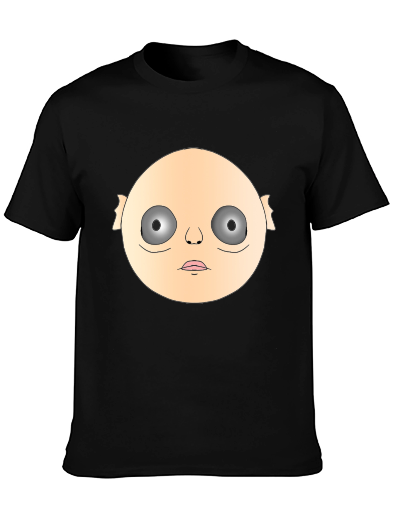 Creepy Face Graphic Black T-Shirt