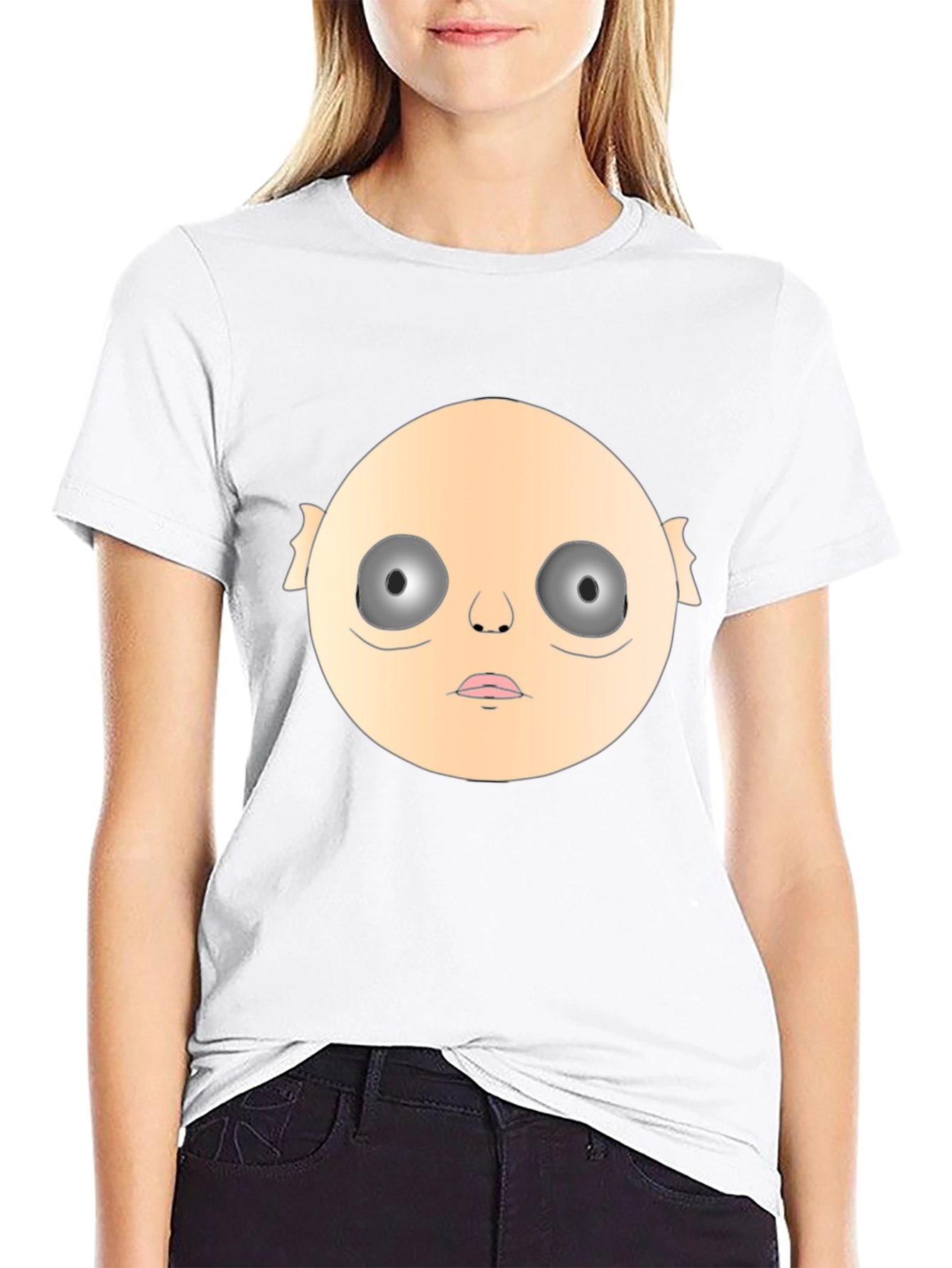 Creepy Face Graphic Black T-Shirt
