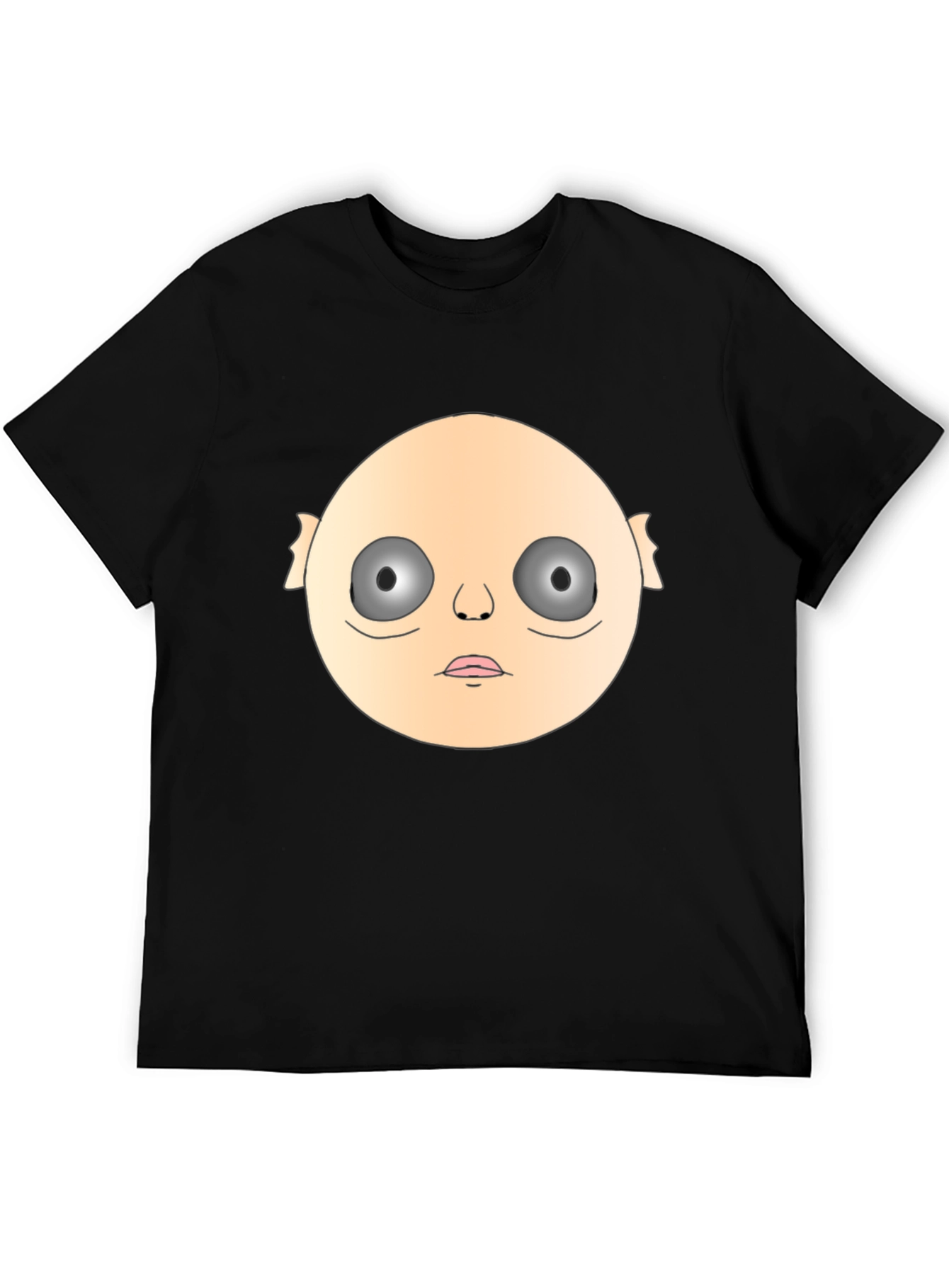 Creepy Face Graphic Black T-Shirt