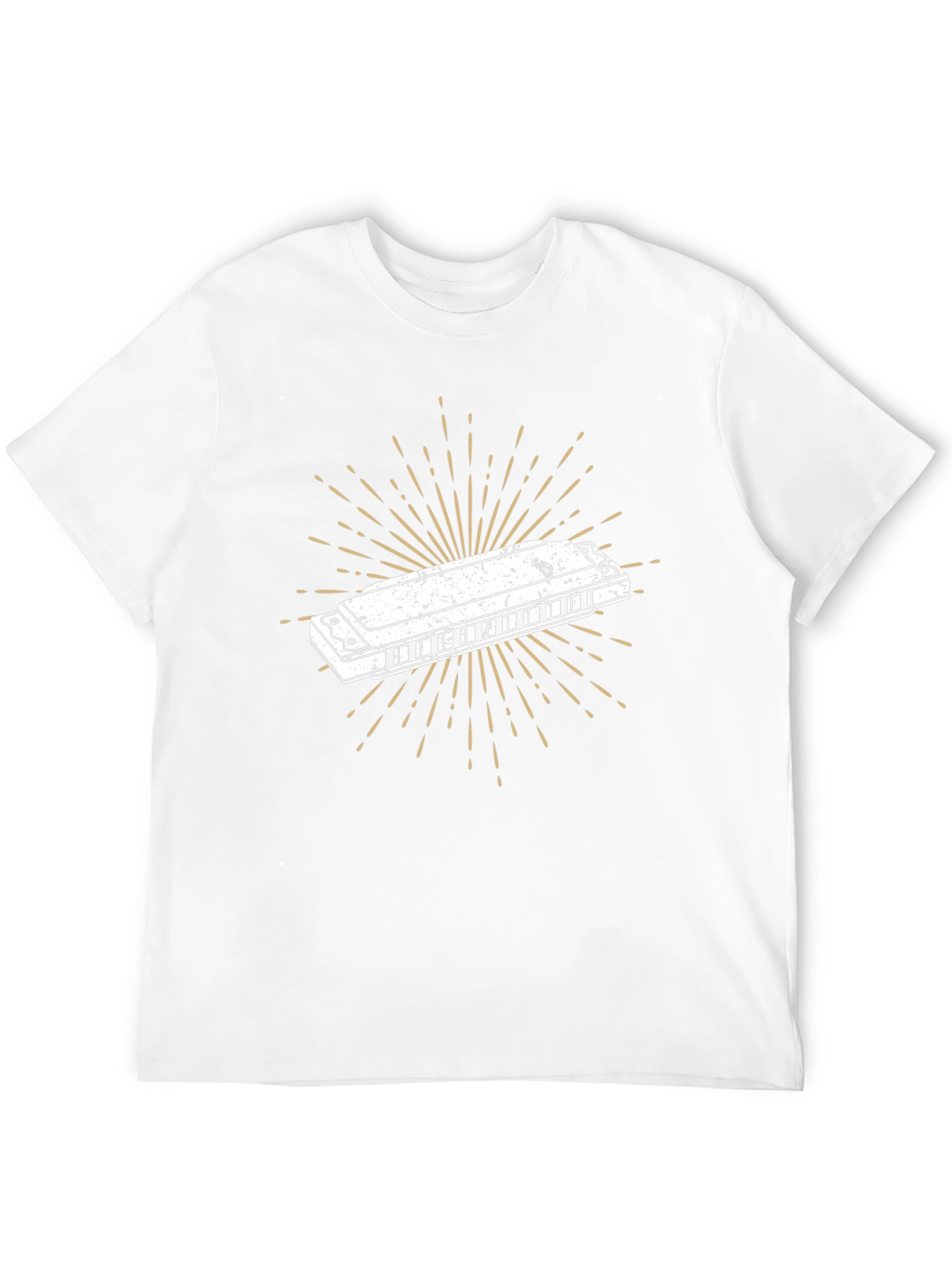 Harmonica Burst Graphic Tee - Black Cotton Casual