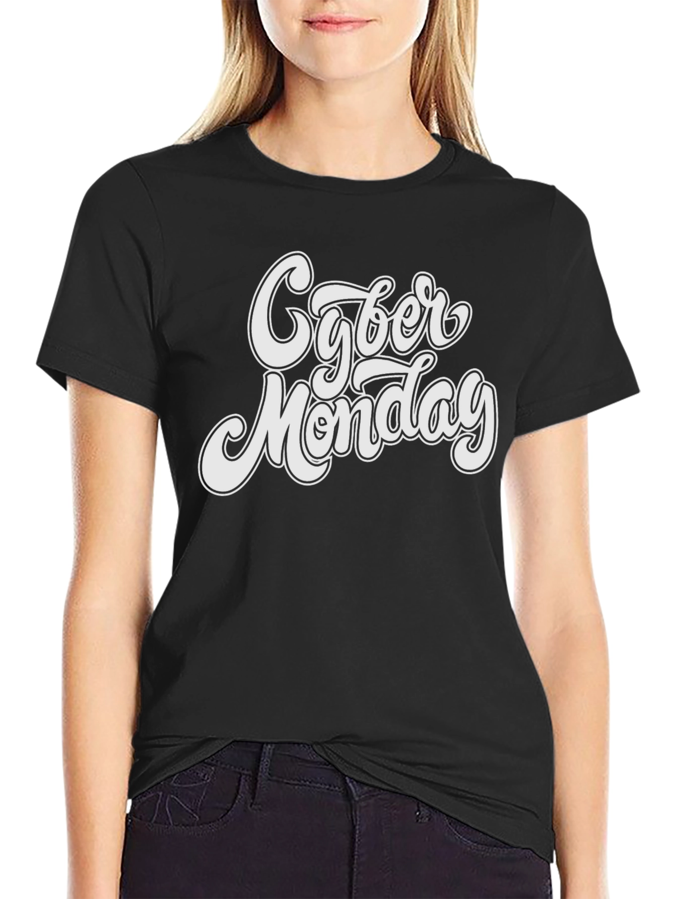 Cyber Monday Graphic Tee - Black Cotton