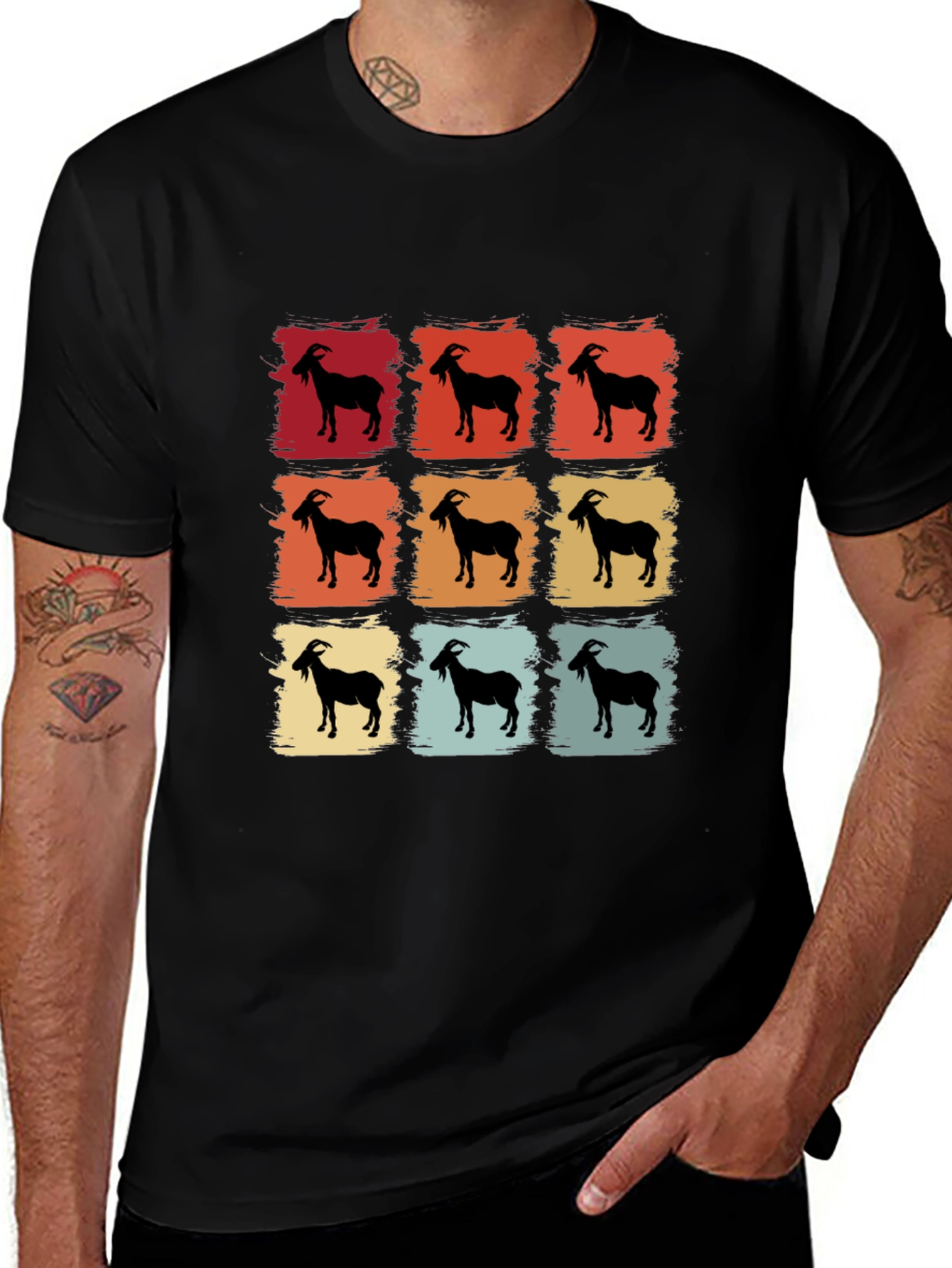 Retro Goat T-Shirt - Cool Animal Tee
