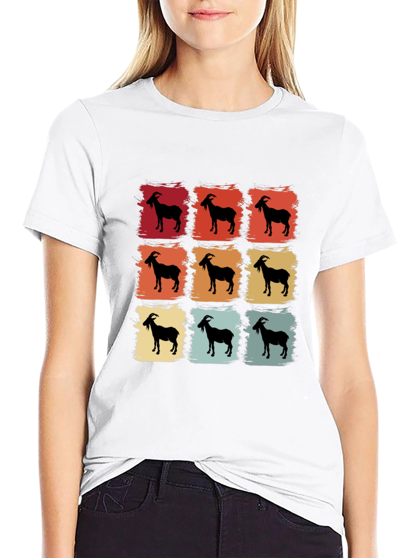 Retro Goat T-Shirt - Cool Animal Tee