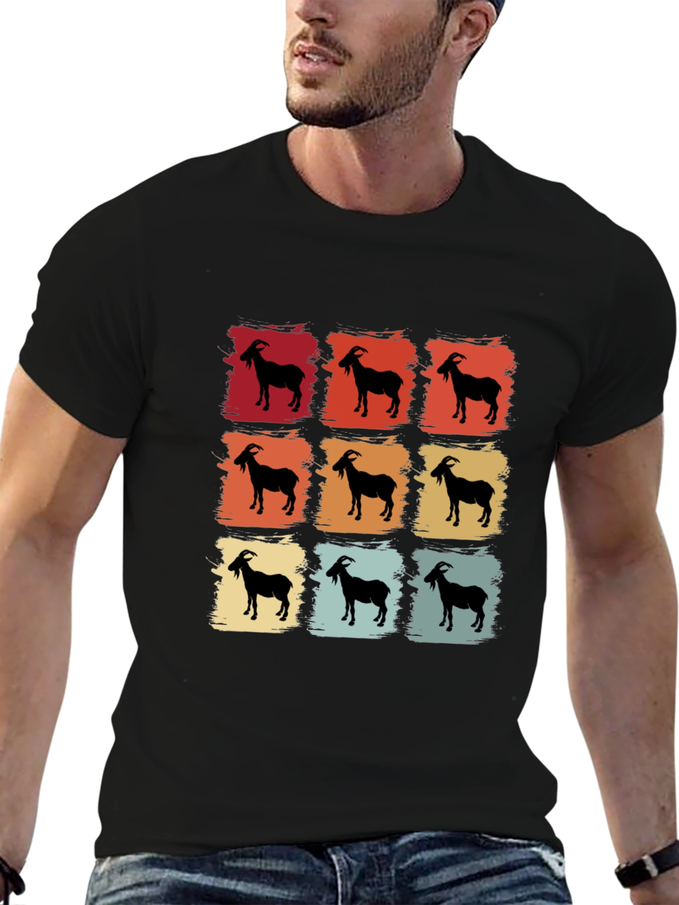 Retro Goat T-Shirt - Cool Animal Tee