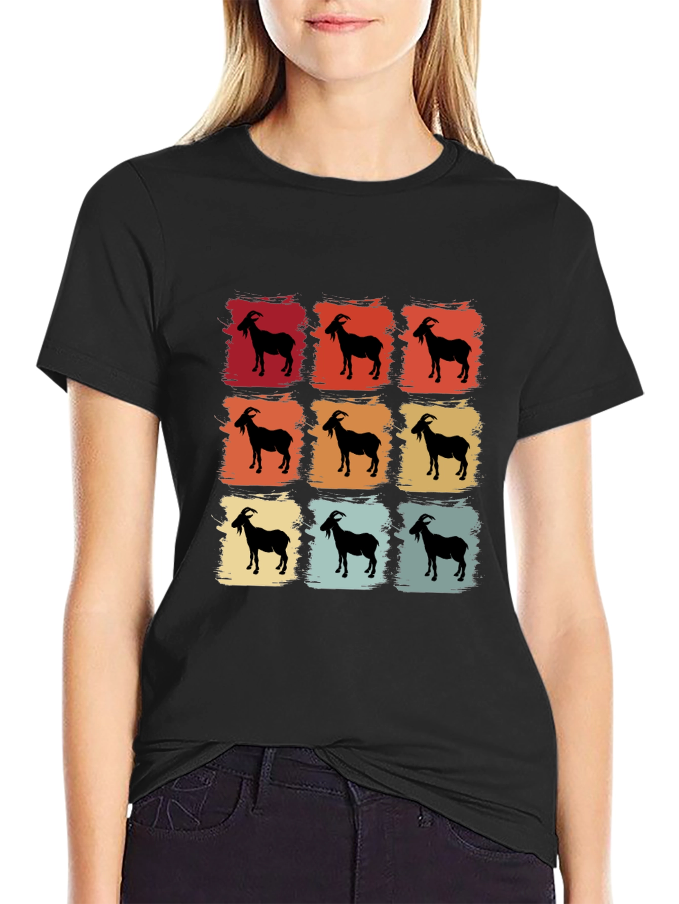 Retro Goat T-Shirt - Cool Animal Tee
