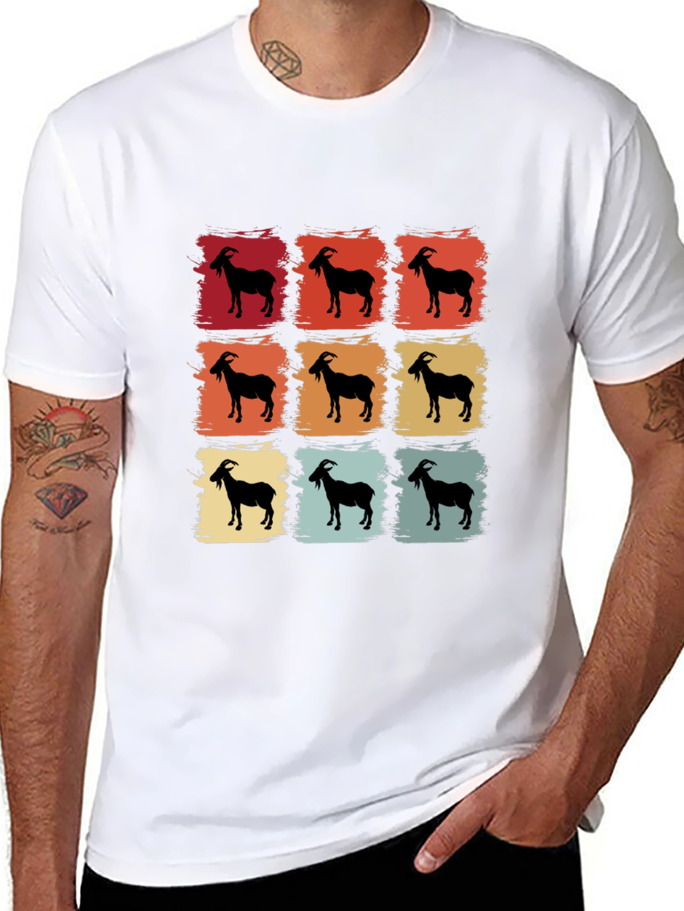 Retro Goat T-Shirt - Cool Animal Tee