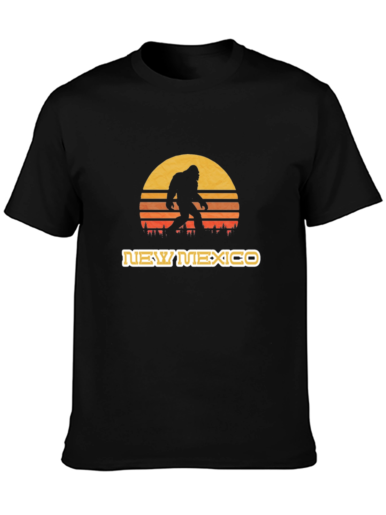 New Mexico Bigfoot Sunset T-Shirt - Black