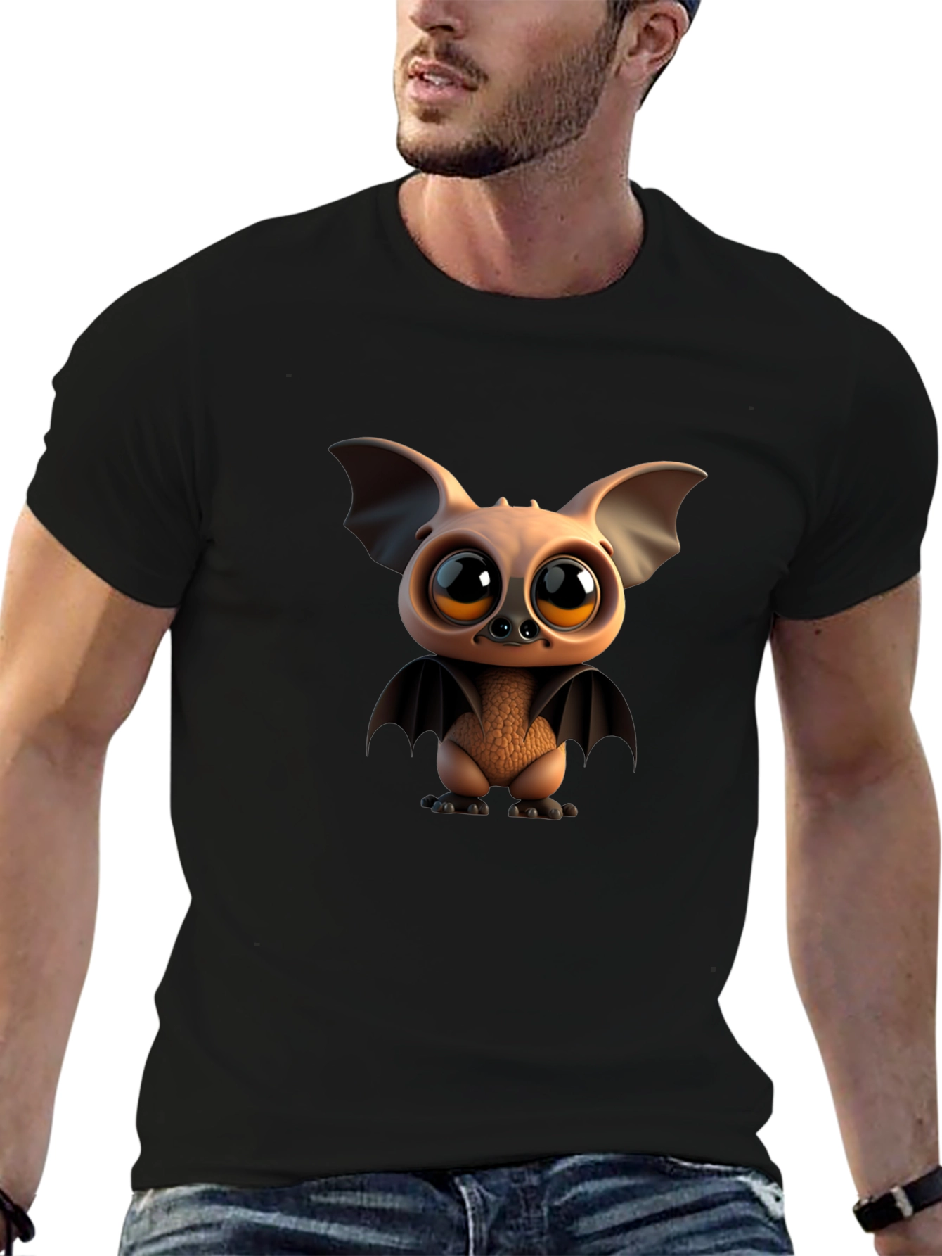 Cute Cartoon Bat Graphic T-Shirt