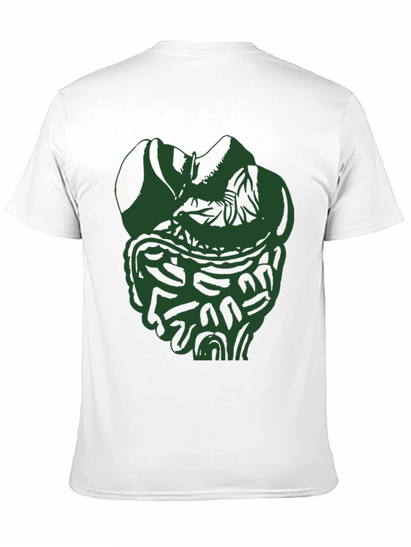 Unique Green Intestine Graphic Black T-Shirt