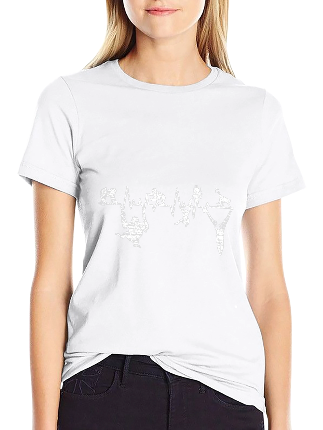 Funny Climbing Heartbeat Black T-Shirt
