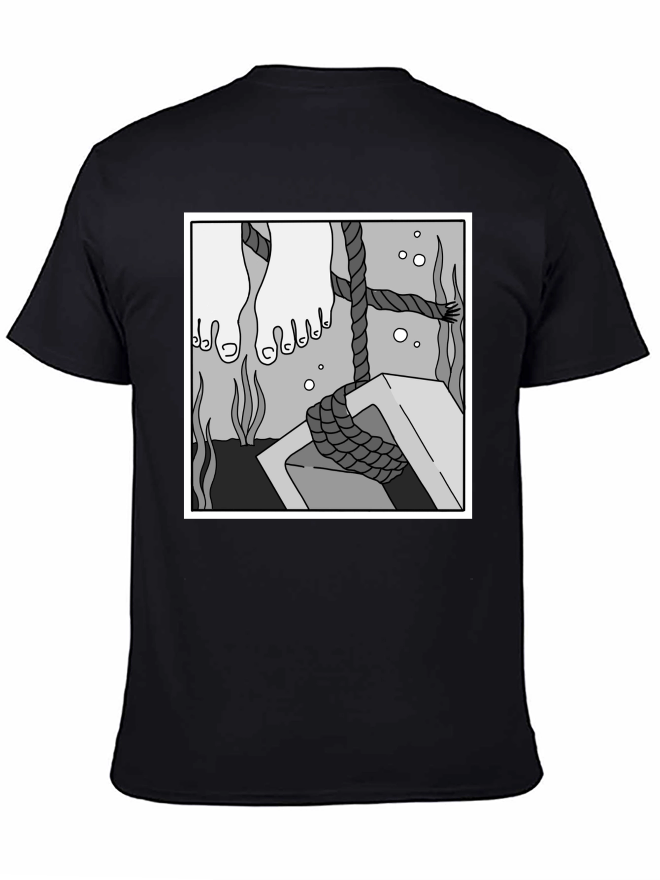 Underwater Scene Graphic Tee - Black