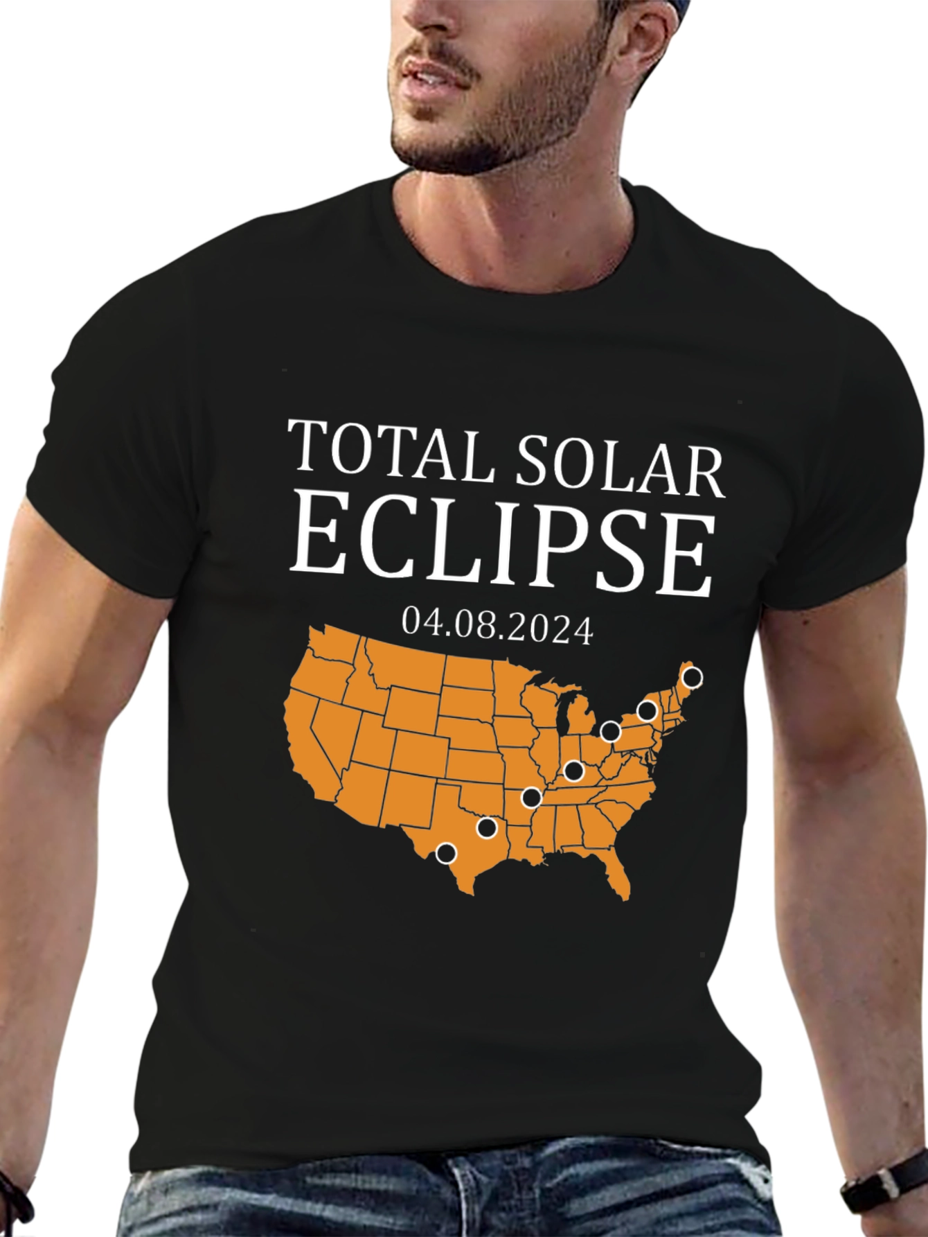 Total Solar Eclipse 2024 Map Graphic Tee