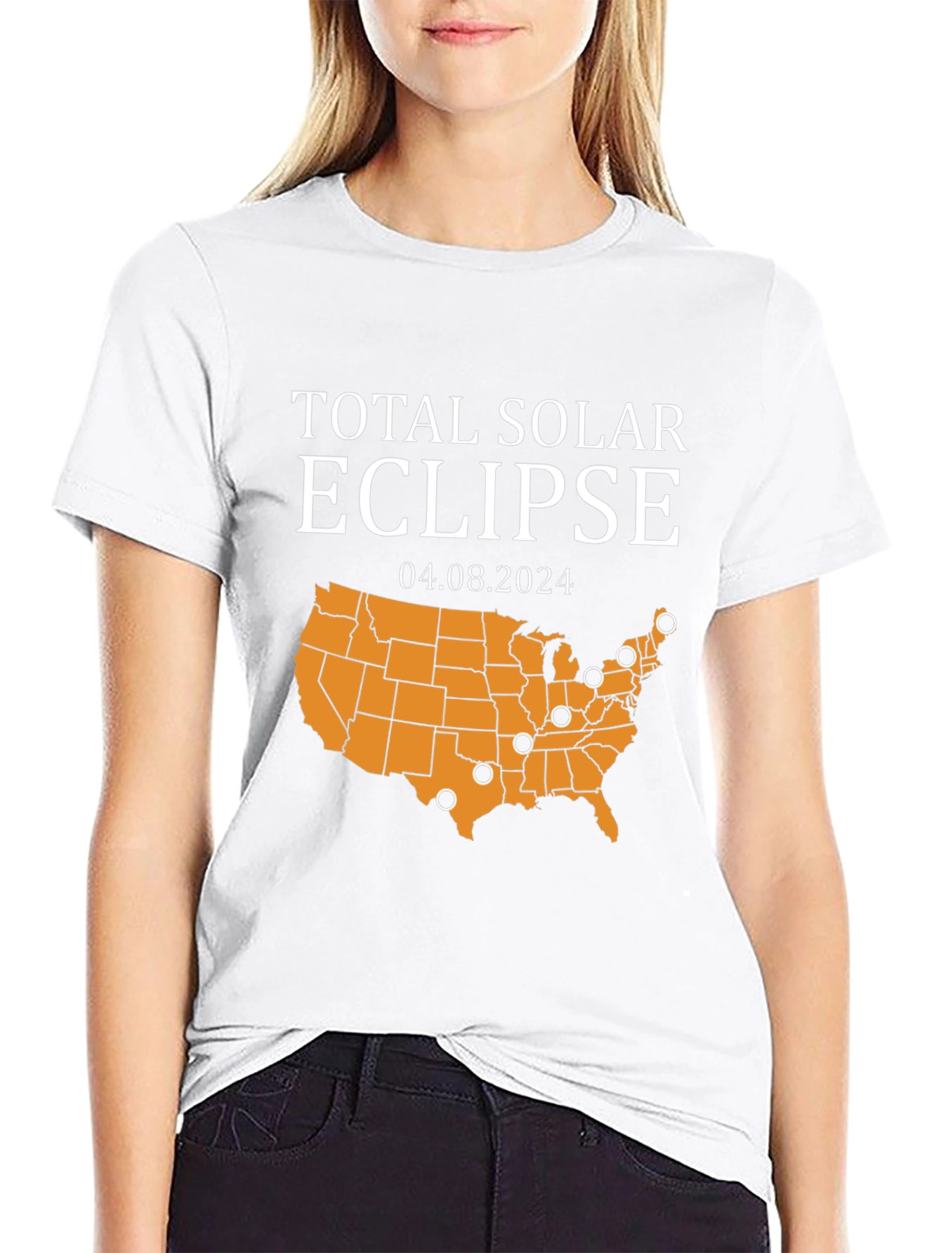 Total Solar Eclipse 2024 Map Graphic Tee