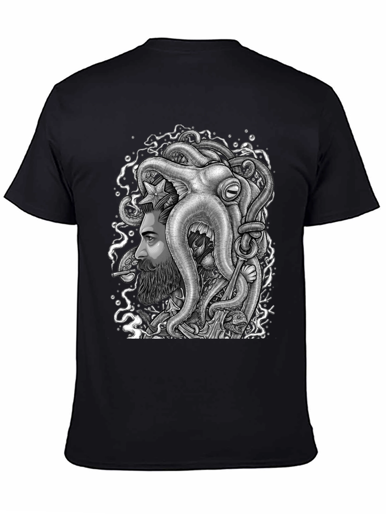 Octopus Beard Graphic Tee - Unique Design