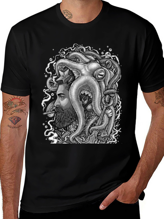 Octopus Beard Graphic Tee - Unique Design