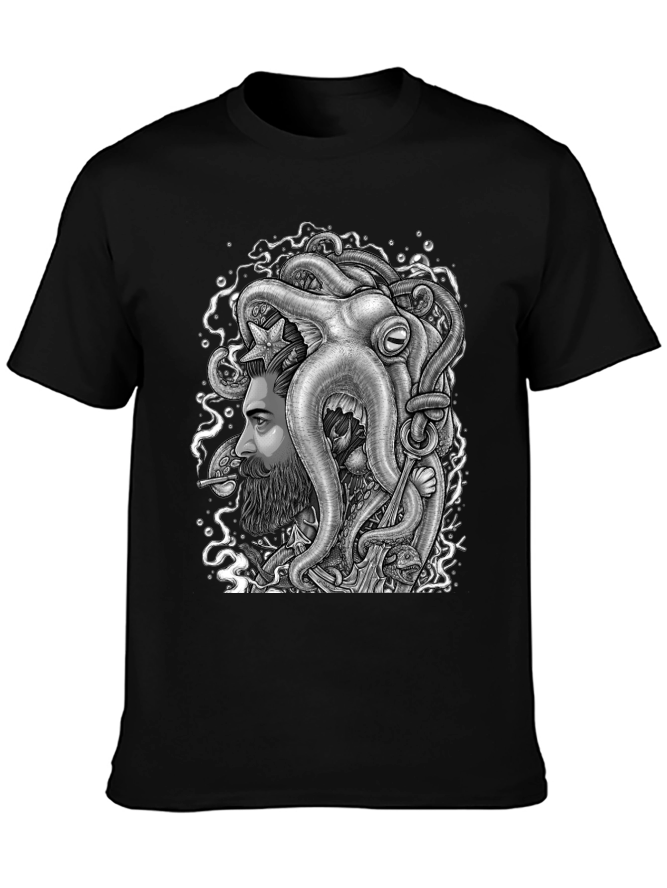 Octopus Beard Graphic Tee - Unique Design