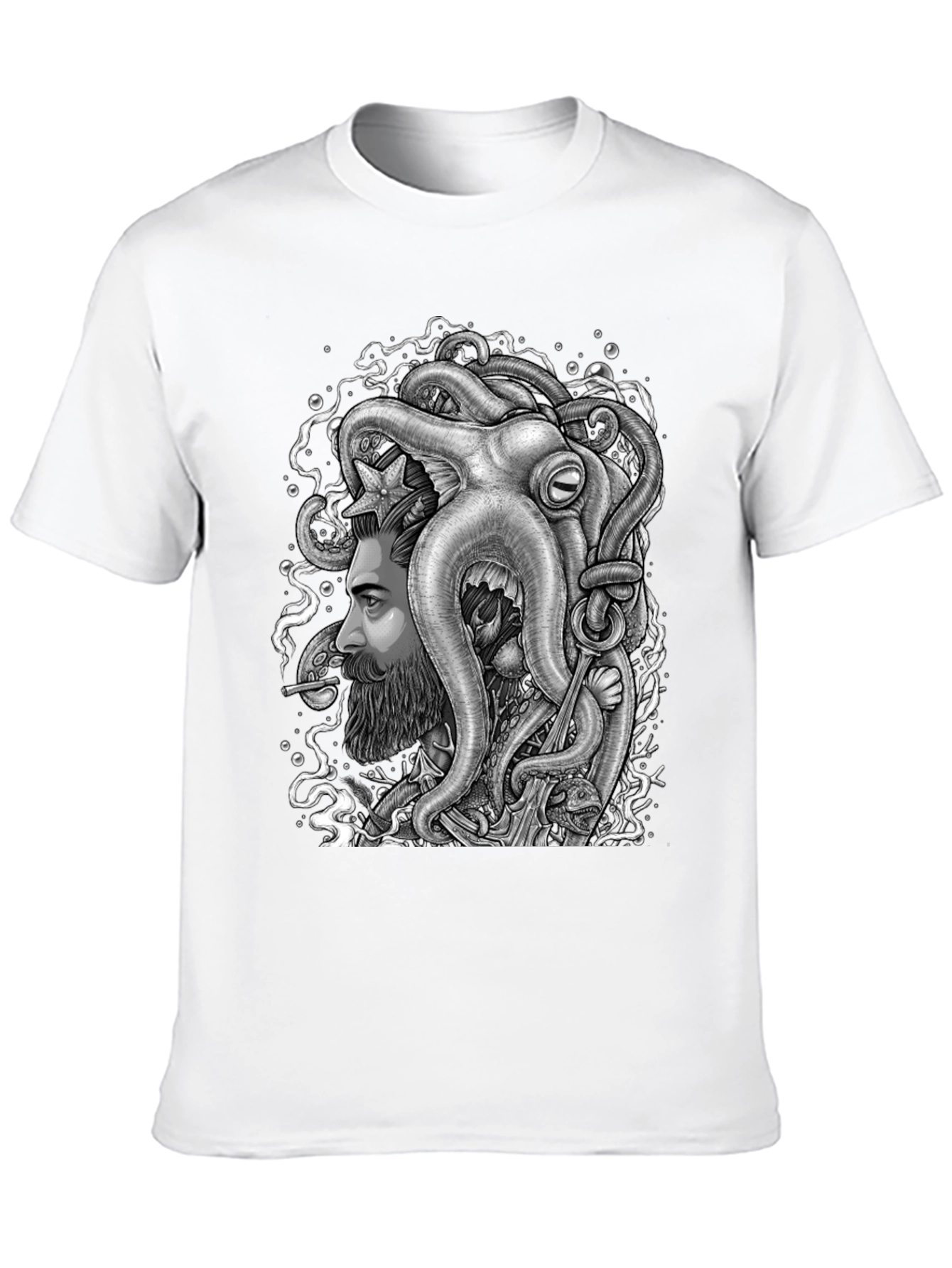 Octopus Beard Graphic Tee - Unique Design