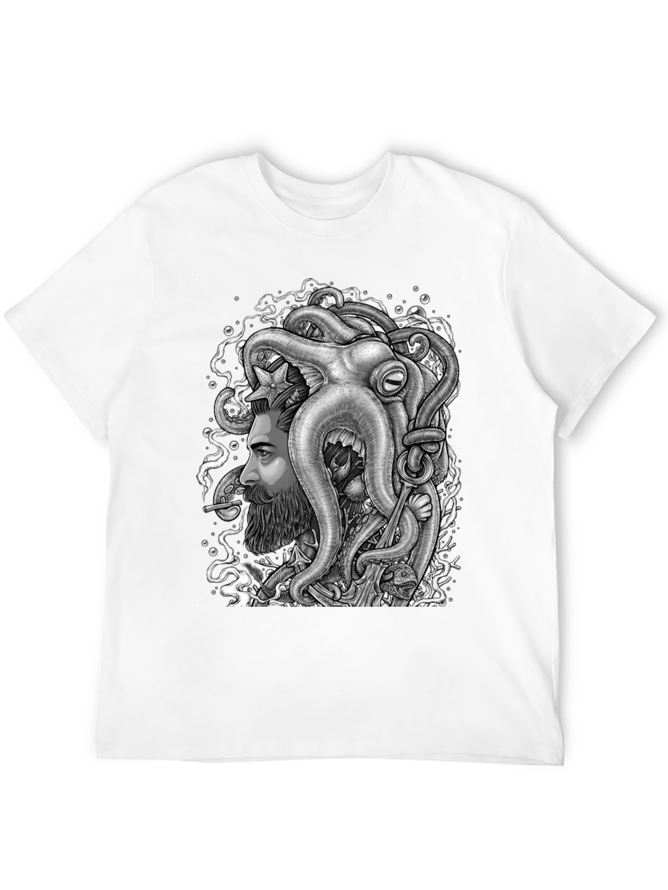 Octopus Beard Graphic Tee - Unique Design