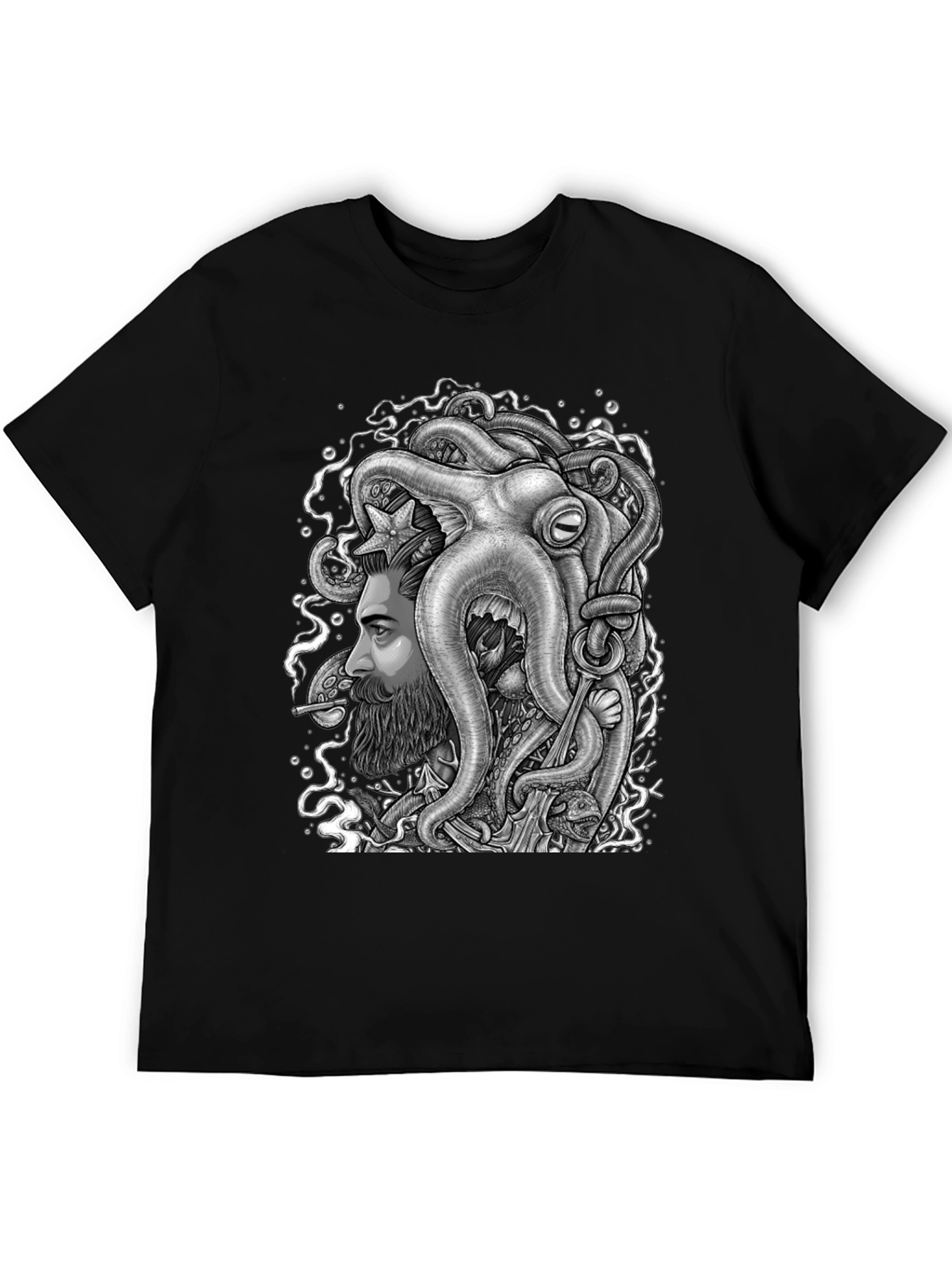 Octopus Beard Graphic Tee - Unique Design