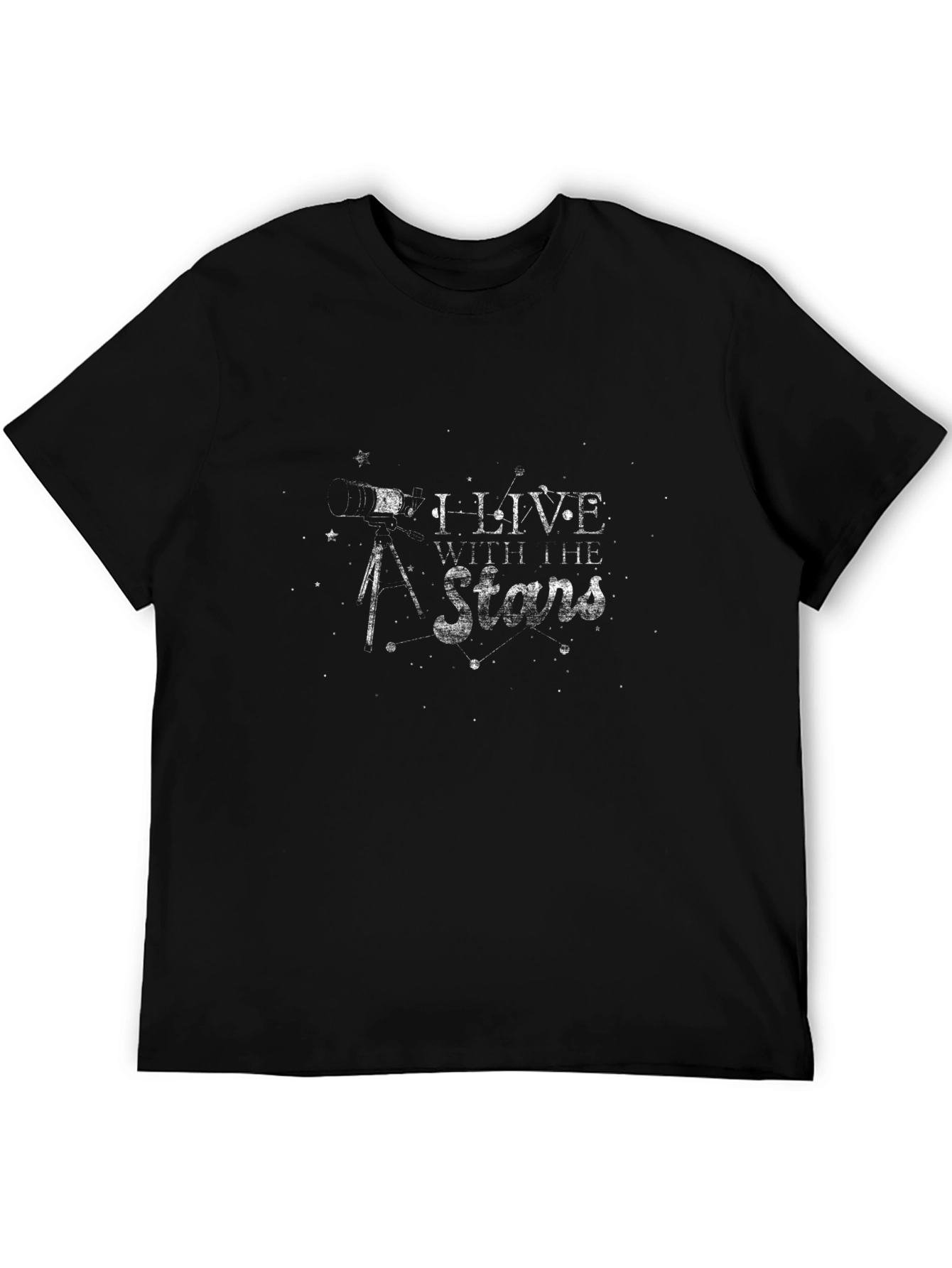 I Live With the Stars Black Graphic Tee