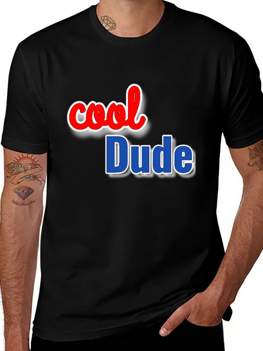 Cool Dude Graphic Tee - Black Cotton Blend