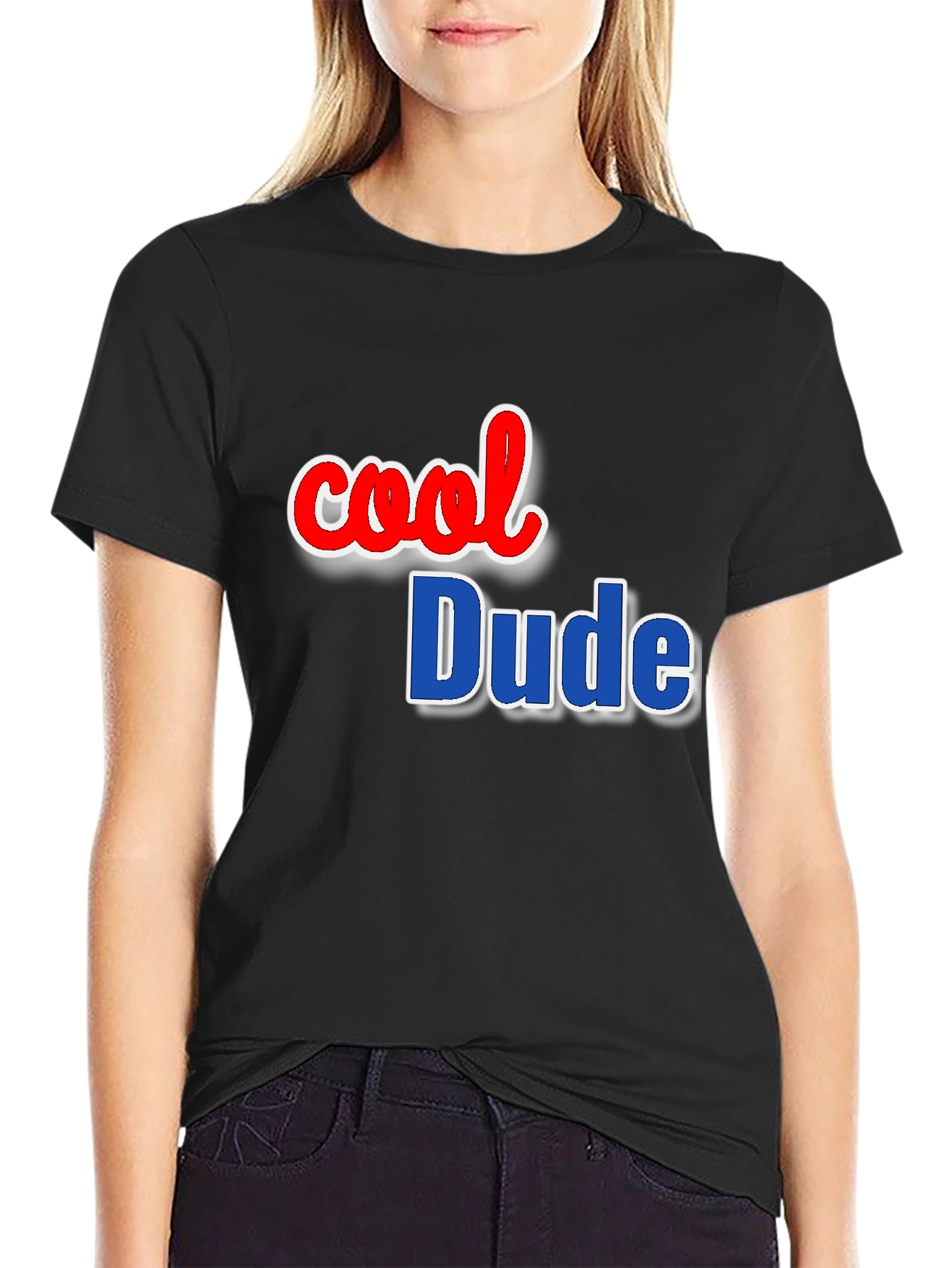 Cool Dude Graphic Tee - Black Cotton Blend