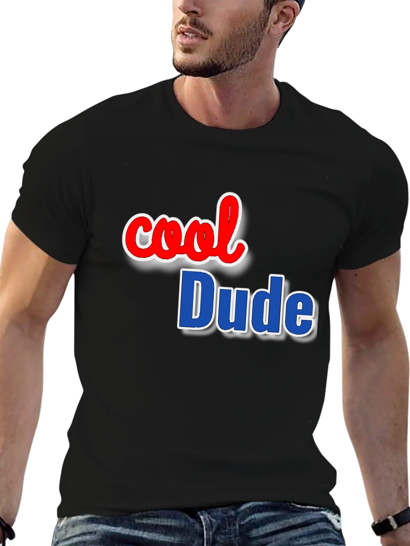 Cool Dude Graphic Tee - Black Cotton Blend