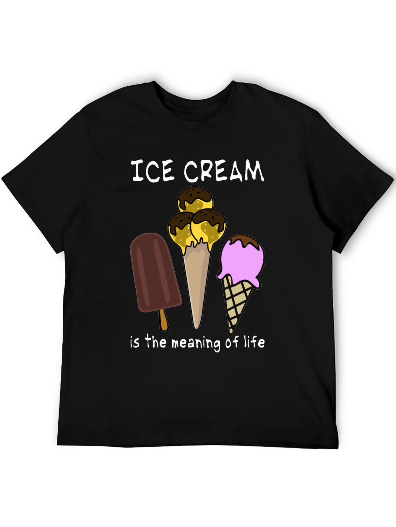 Ice Cream is the Meaning of Life Black T-Shirt