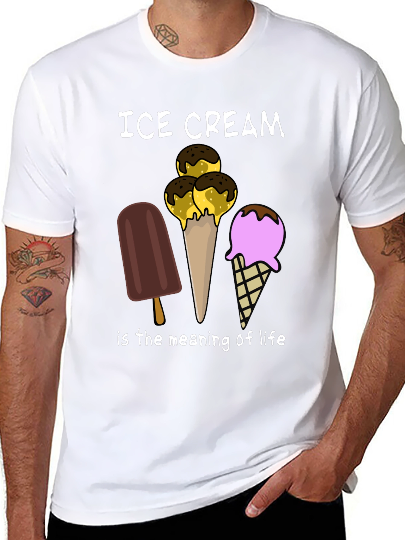 Ice Cream is the Meaning of Life Black T-Shirt