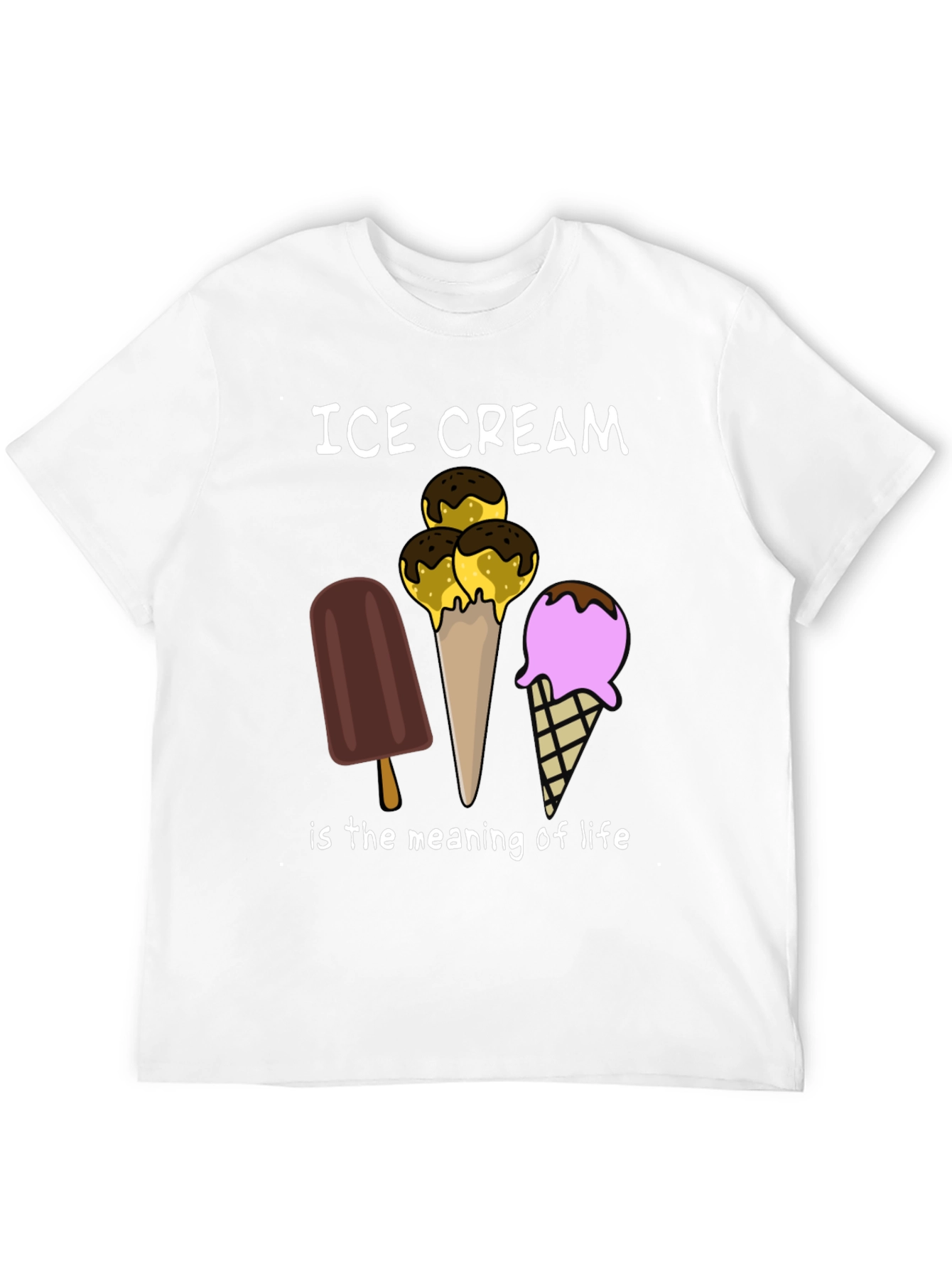 Ice Cream is the Meaning of Life Black T-Shirt