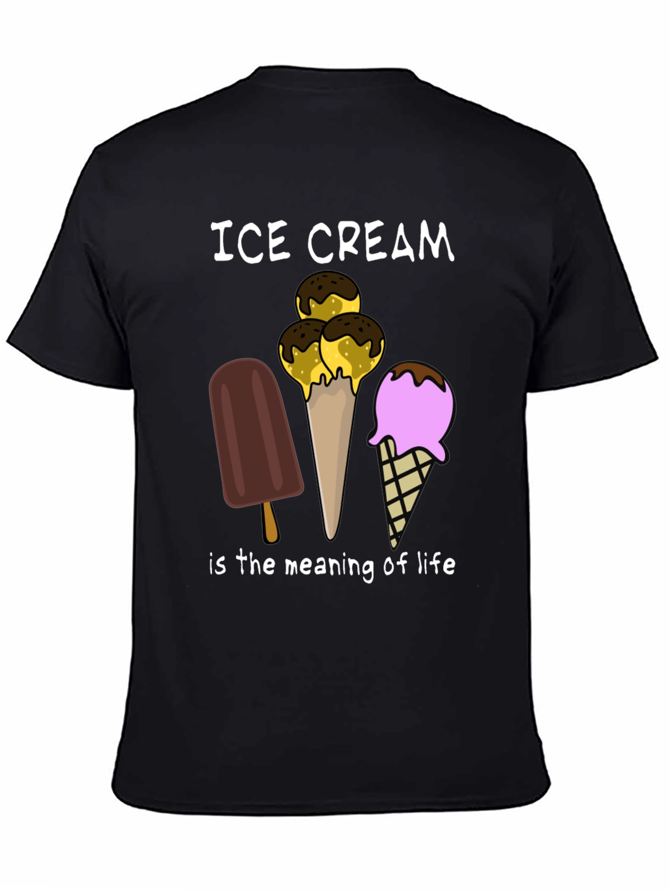 Ice Cream is the Meaning of Life Black T-Shirt