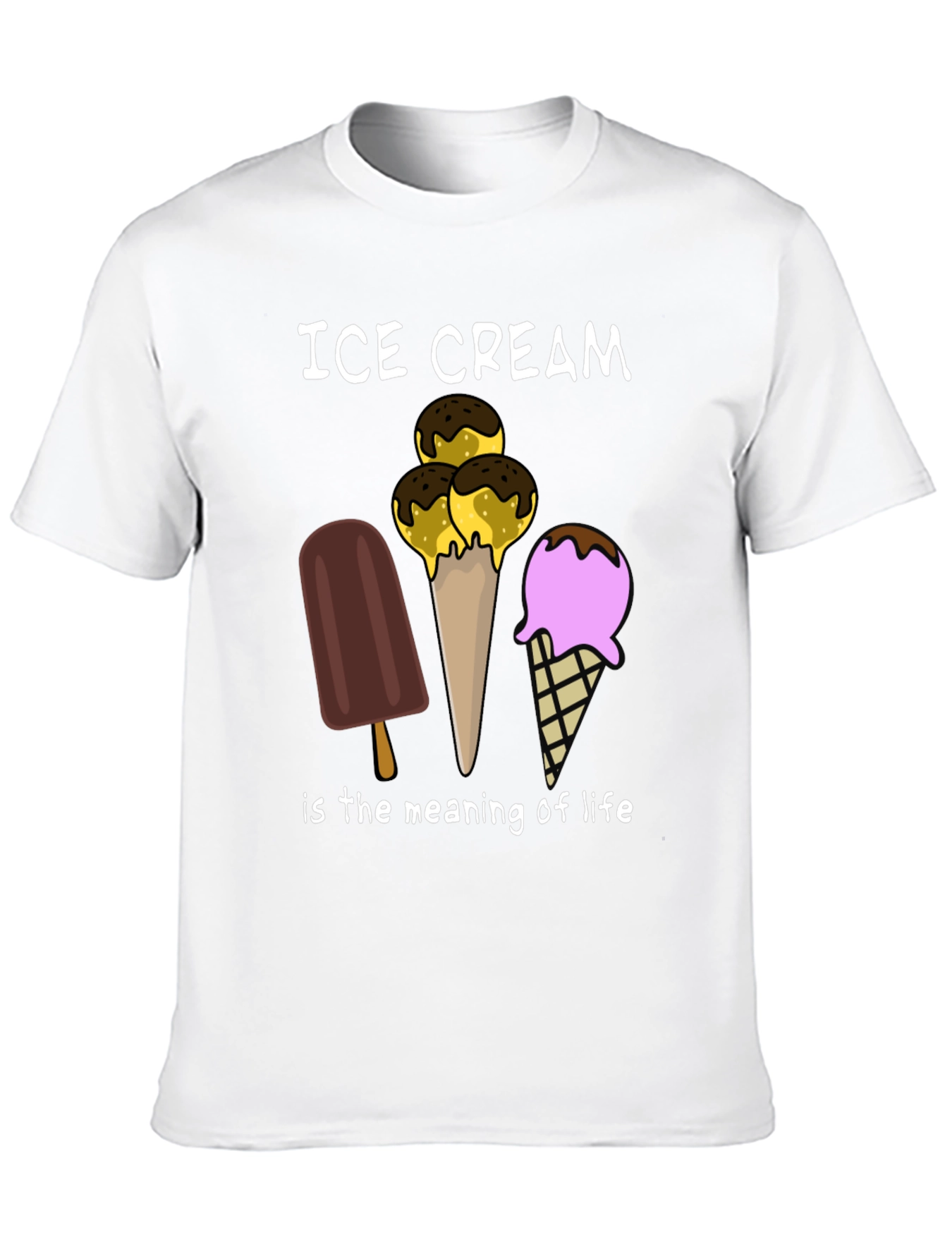 Ice Cream is the Meaning of Life Black T-Shirt