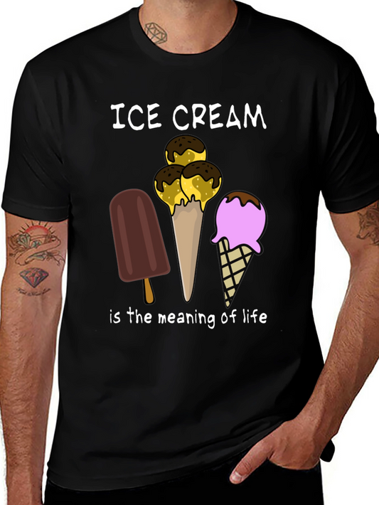 Ice Cream is the Meaning of Life Black T-Shirt