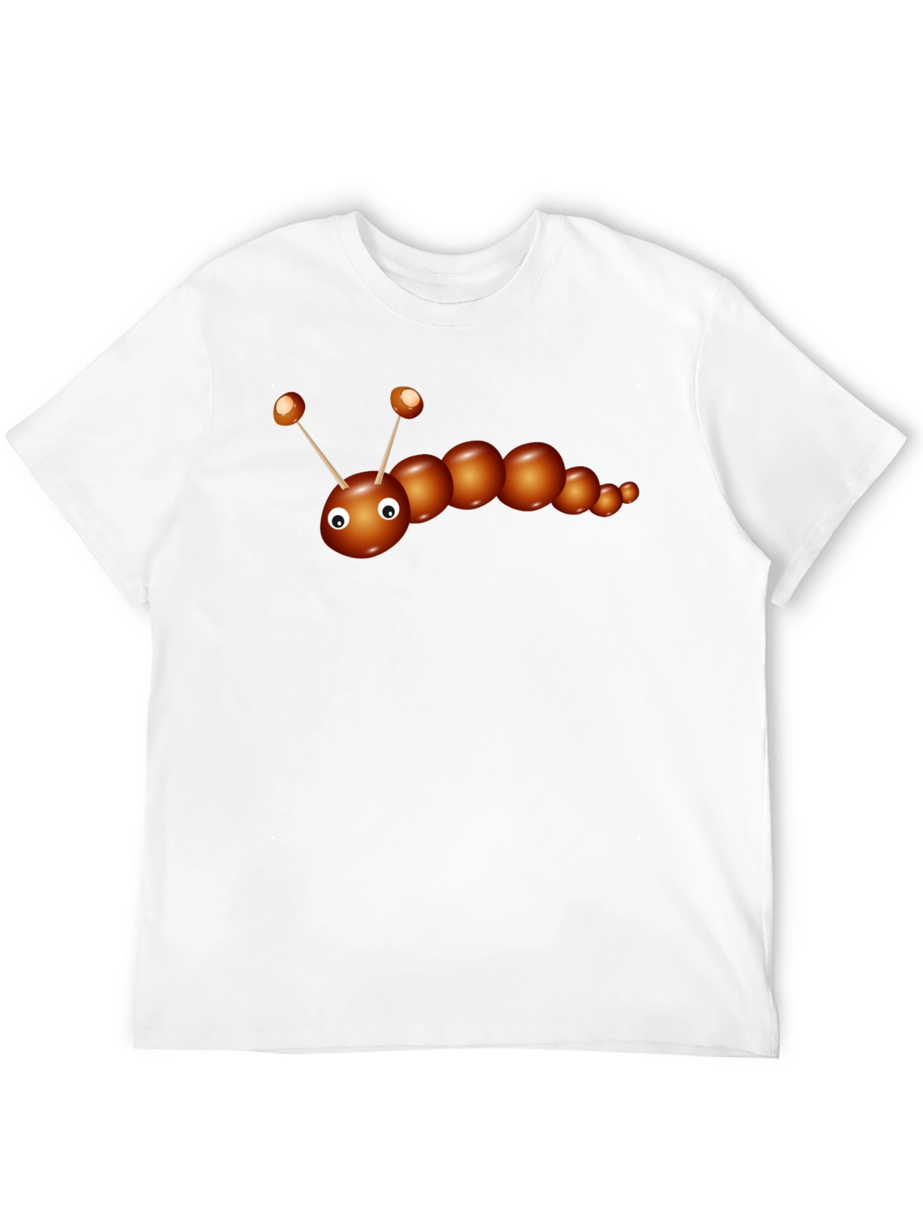 Cartoon Caterpillar Graphic Tee - Black Cotton T-Shirt