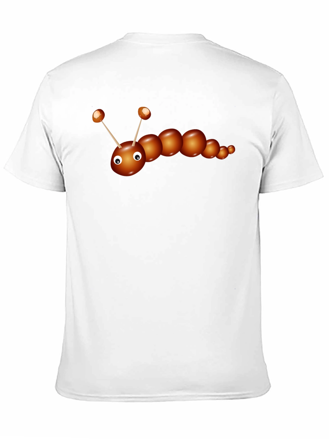 Cartoon Caterpillar Graphic Tee - Black Cotton T-Shirt