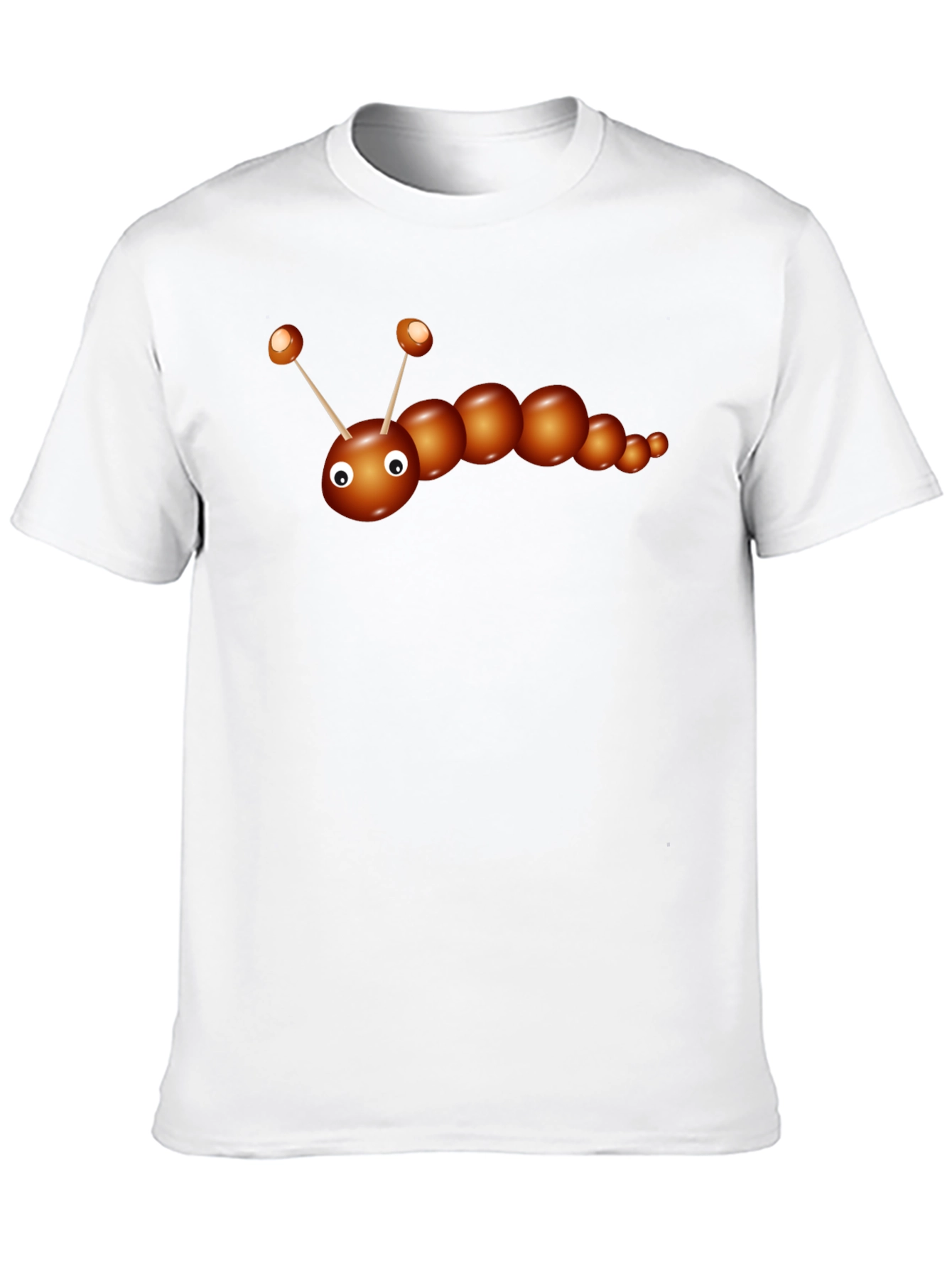 Cartoon Caterpillar Graphic Tee - Black Cotton T-Shirt